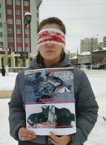 Фото: Сибирские зоозащитники фотографируются с «кровавыми» повязками на головах 1