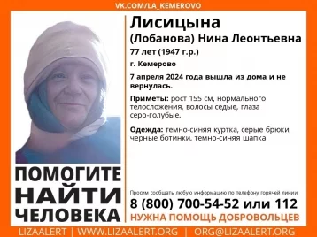 Фото: В Кемерове бесследно пропала 77-летняя женщина, волонтёры начали поиск 1